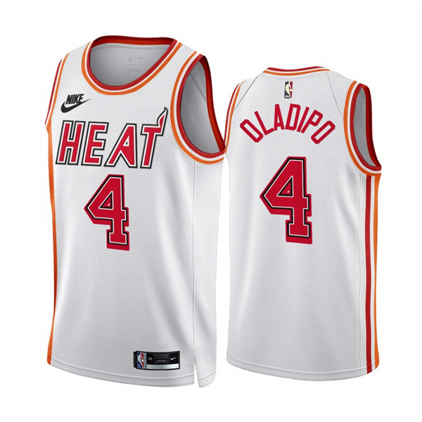 Men's Miami Heat #4 Andre Drummond White Classic Edition Stitched Basketball Jersey - Click Image to Close